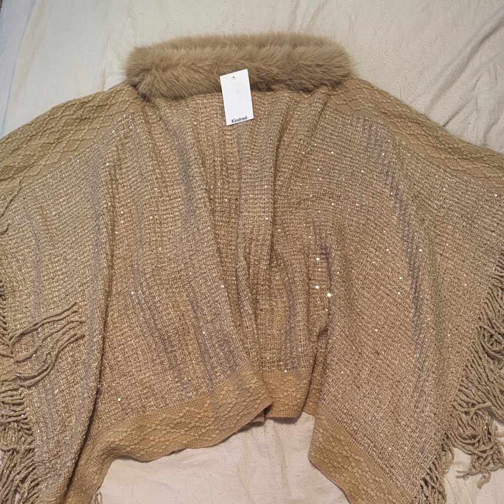 Faded Glory Tan Cowl Neck Sweater